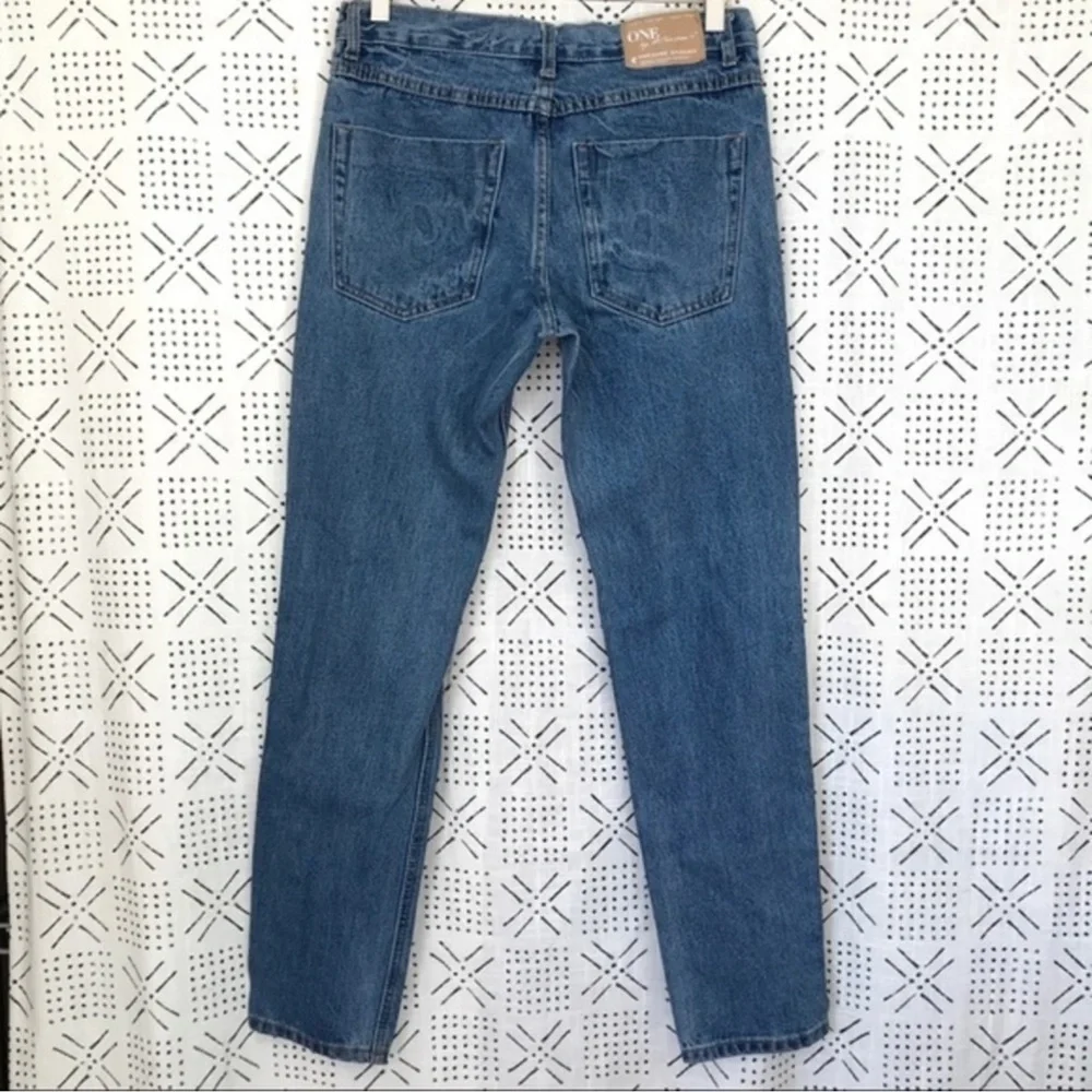 ONE TEASPOON Awesome Baggies Distressed Ripped Tapered Leg Denim Jeans Size 24